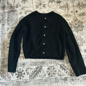 Abercrombie & Fitch Black Pearl Button Sweater
